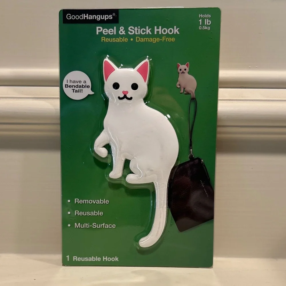 Good Hangups Peel and Stick Reusable Hooks - Cats